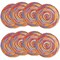 Colorful Round Placemats Set of 8, Braided Rainbow Table Mats for Kitchen Dining (15 in)
